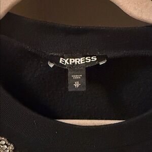 Express Black Top with Silver Accents